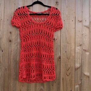 Crochet mini dress beach spring summer hot size small y2k whimsy hippy